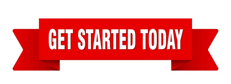 Get started today ribbon isolated on transparent background. get started to.. Stock Illustration