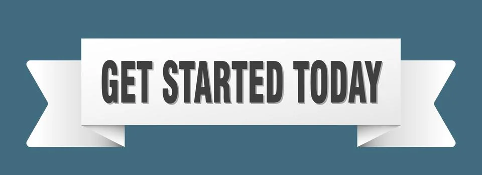 Get started today ribbon isolated on transparent background. get started to.. Stock Illustration