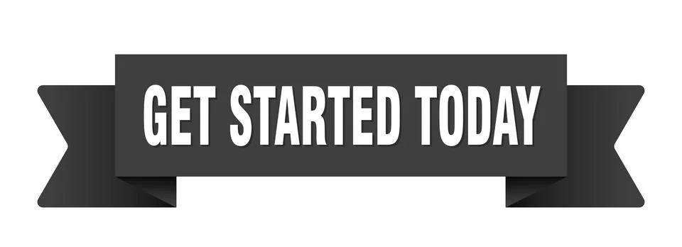 Get started today ribbon isolated on transparent background. get started to.. Stock Illustration