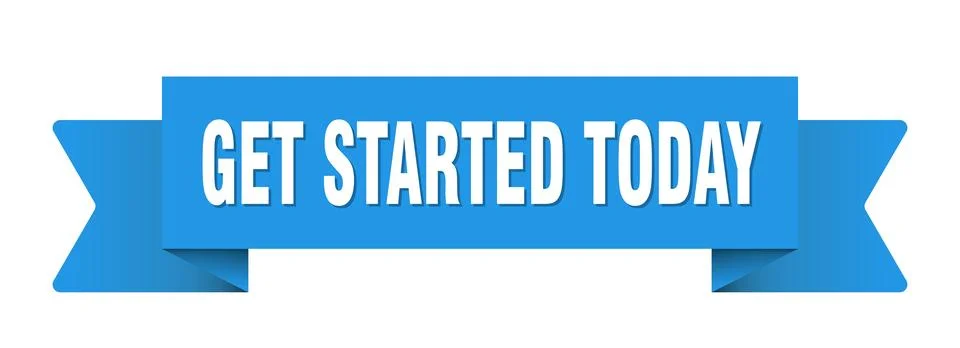 Get started today ribbon isolated on transparent background. get started to.. Stock Illustration