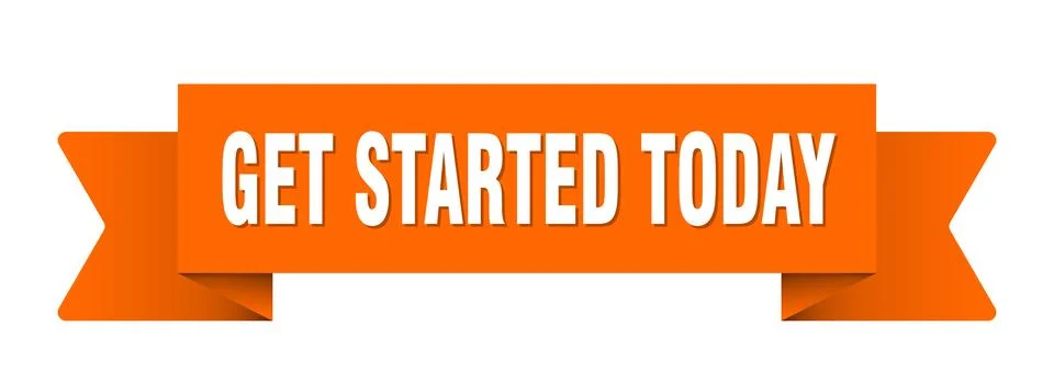 Get started today ribbon isolated on transparent background. get started to.. Stock Illustration