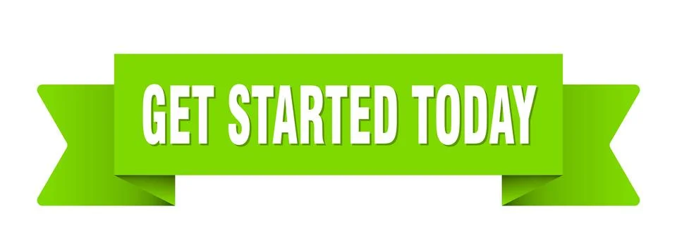 Get started today ribbon isolated on transparent background. get started to.. Stock Illustration