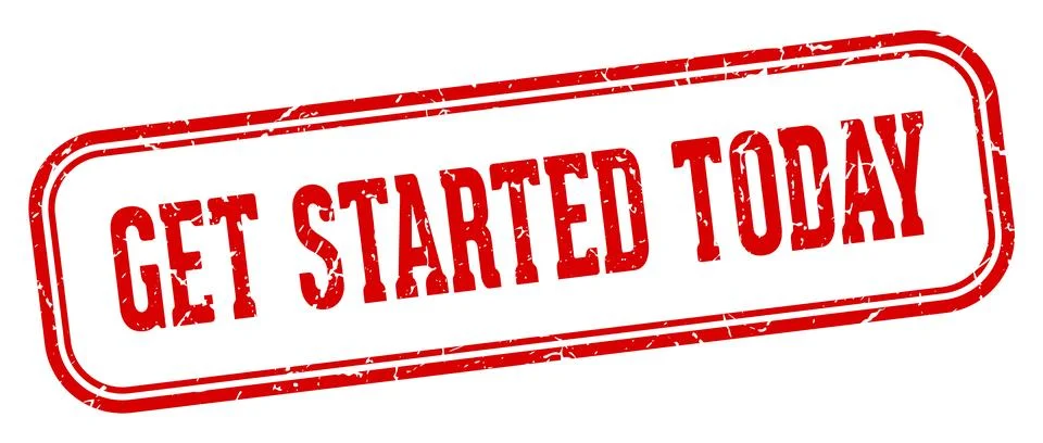 Get started today stamp. get started today rectangular stamp on white backg.. Stock Illustration