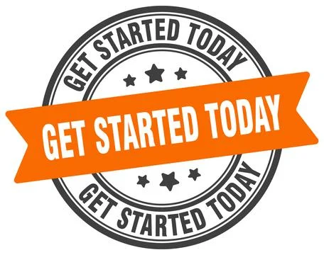 Get started today stamp. get started today label on transparent background... Stock Illustration