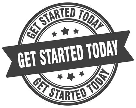 Get started today stamp. get started today label on transparent background... Stock Illustration