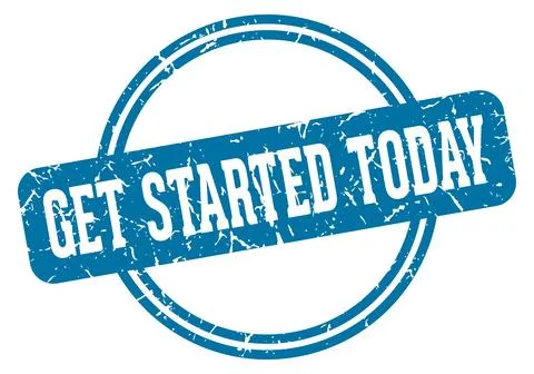 Get started today stamp Stock Illustration
