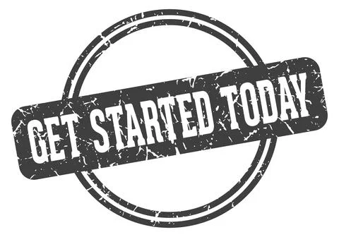 Get started today stamp Stock Illustration