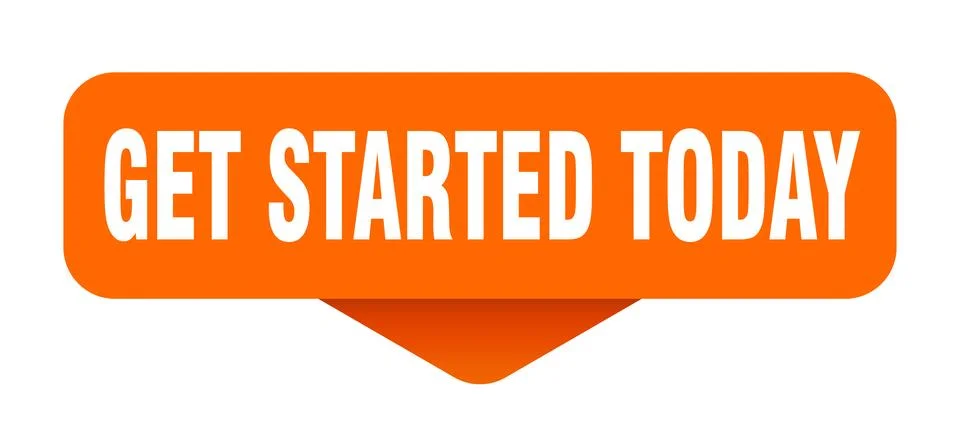 Get started today sticker. get started today sign on transparent background Stock Illustration