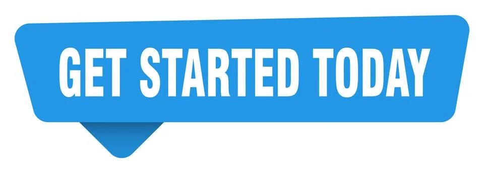 Get started today sticker. get started today blue sign isolated on transpat.. Stock Illustration