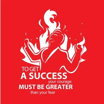 To get success lettering Stock Illustration