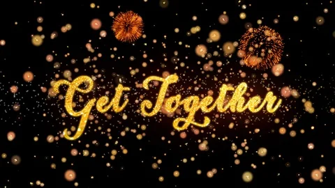 Get Together Abstract particles and glitter fireworks greeting card Stock Footage 93482873