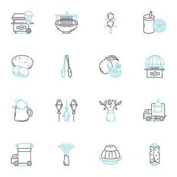 Get-together linear icons set. Socializing, Gathering, Meet-up, Reunion Stock Illustration