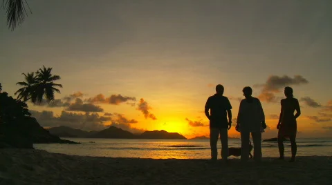 Get together in the sunset Stock Footage 133547