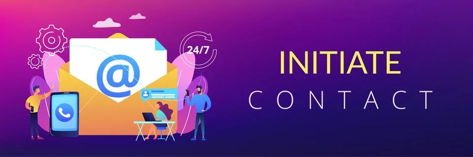 Get in touch concept banner header. Stock Illustration