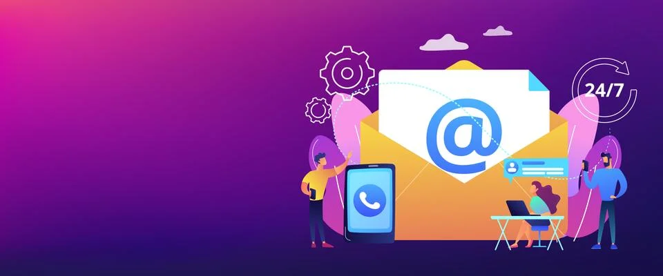 Get in touch concept banner header. Stock Illustration