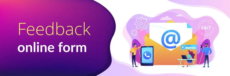 Get in touch concept banner header. Stock Illustration