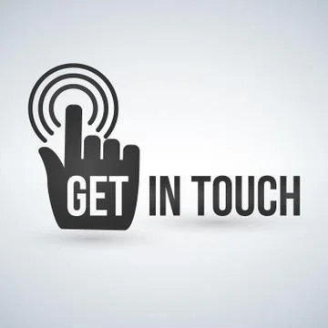 Get in touch typography with hand, vector illustration. Stock Illustration