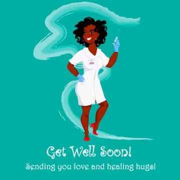 Get well nurse Stock Illustration
