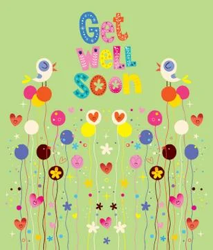 Get well soon card Stock Illustration