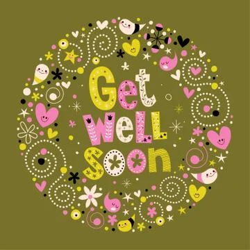 Get well soon card Stock Illustration