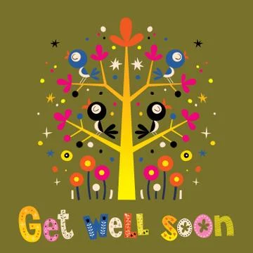 Get well soon card Stock Illustration