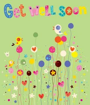Get well soon card Stock Illustration