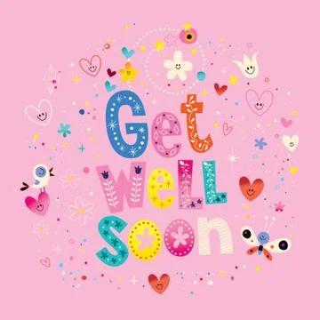 Get well soon card Ilustração Stock
