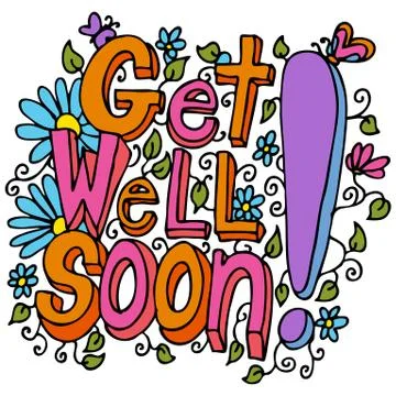 Get well soon message Stock Illustration