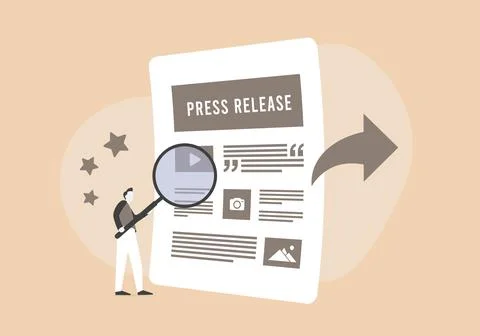 Get wider coverage with online media press release and tabloid headlines Stock Illustration