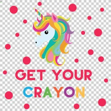 Get Your Crayon Unicorn Head Pattern circles horn black Stock Illustration