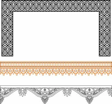 Gete design for Laser cut cnc panel design for metal, wooden room divider. Stock Illustration