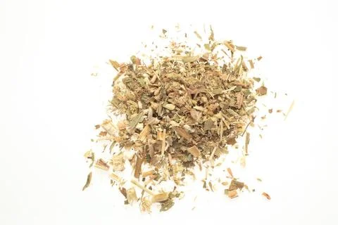 Getrocknetes Kraut der Heilpflanze Goldrute, Solidago virgaurea / dried he... Stock Photos