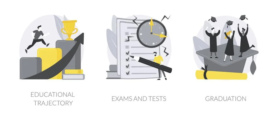 Getting an academic degree abstract concept vector illustrations. Stock Illustration