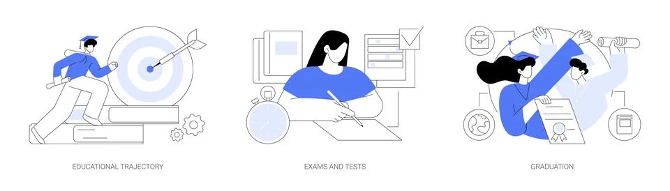 Getting an academic degree abstract concept vector illustrations. Stock Illustration