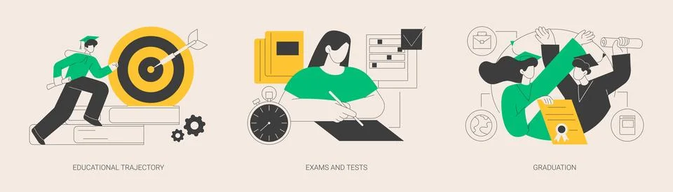Getting an academic degree abstract concept vector illustrations. Stock Illustration