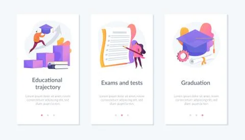 Getting an academic degree app interface template. Stock Illustration