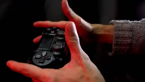 Getting angry playing video games with a controller Stock Footage 144039662