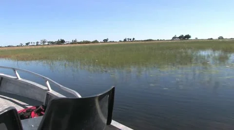 Getting Around the Okavango Delta during its Annual Flood - 2 Stock Footage 22148378