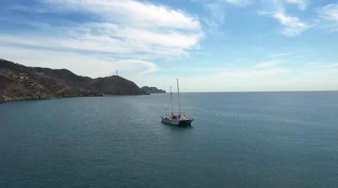 Getting away from boat in the coast Video stock 63749214