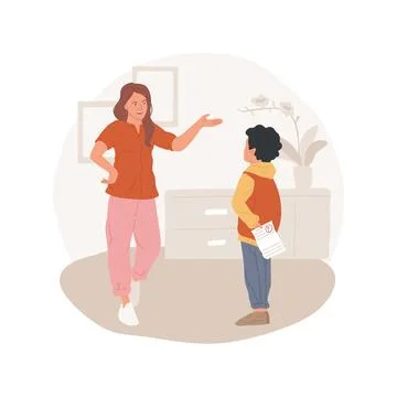 Getting bad marks isolated cartoon vector illustration. Stock Illustration