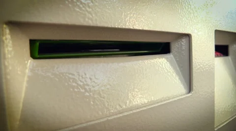 Getting a Cheque From the Atm Slot Stock Footage 67033622