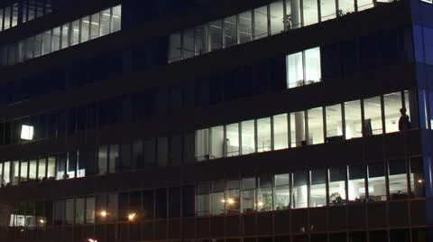 Getting Dark Over Office Buildings Timelapse overwork 02 Stock-Footage 10867595