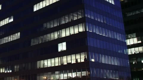 Getting Dark Over Office Buildings Timelapse overwork 03 動画素材 10867603
