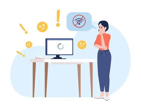 Getting disconnected from internet vector empty state illustration 스톡 일러스트