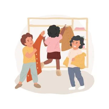Getting dressed isolated cartoon vector illustration. Stock Illustration