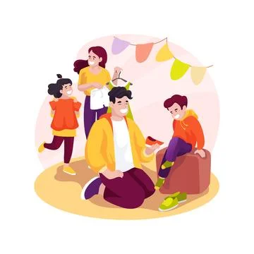 Getting dressed isolated cartoon vector illustration. Ilustración de archivo