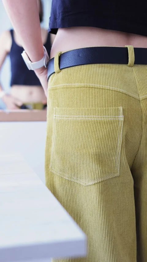 Getting Dressed, Rear View Stock Footage 268792953