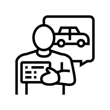 Getting drivers license line icon vector illustration Stock-Illustration