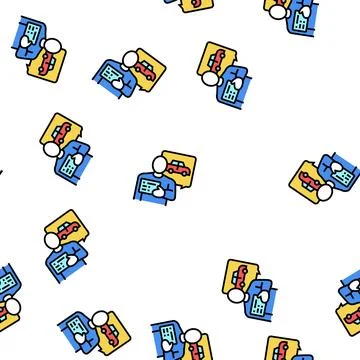 Getting drivers license vector seamless pattern Stock-Illustration