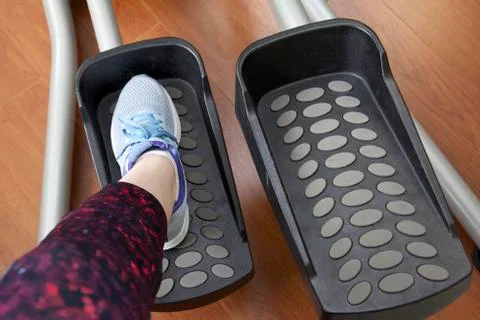 Getting on the elliptical Stock Photos